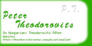 peter theodorovits business card
